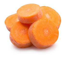 Fototapeta na wymiar carrot slices isolated on a white background