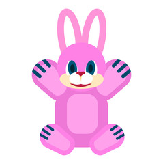 Friendly Rabbit Soft Toy Isolated Illustration