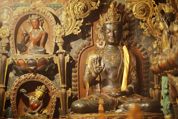 Fototapeta na wymiar in a Buddhist monastery in Tibet