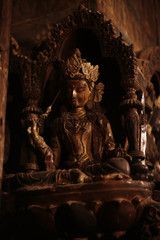 Buddhist statues in the temple tuibet