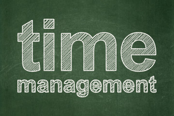 Obraz premium Time concept: Time Management on chalkboard background