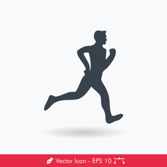 Fototapeta na wymiar Man Jogging Icon / Vector