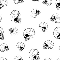 vector seamless pattern with skulls