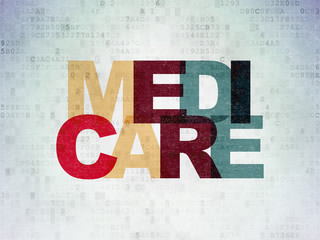 Medicine concept: Medicare on Digital Data Paper background