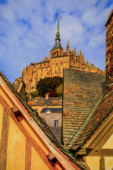 view up Mont Saint-Michel to the abbey