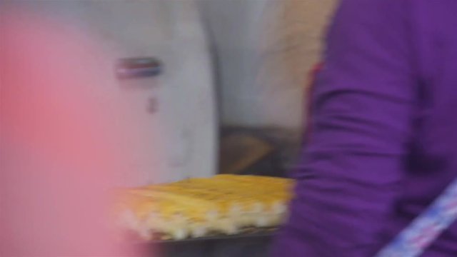 Woman Preparing Corn On Barbecue - Handheld - Blurry To Sharp And Down To Up 