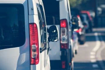 Cars on road in a row