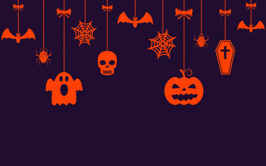 Halloween hanging ornaments background