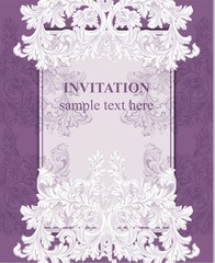 Luxury invitation card Vector. Royal victorian pattern ornament. Rich rococo backgrounds
