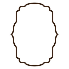 heraldic decorative frame in brown color contour