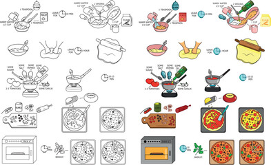 Recipe Pizza DIY instruction including sketch