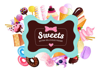 Trendy Sweets Frame Background