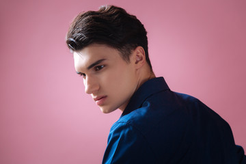 Obraz premium Handsome male person thinking about his pose