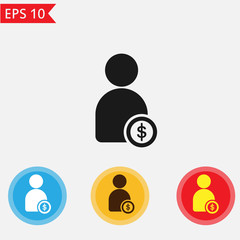 User of money icon Vector.
