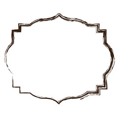 heraldic monochrome silhouette decorative frame and blurred