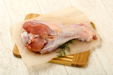 Raw turkey leg