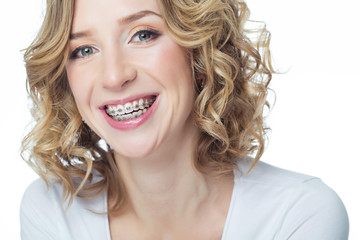 Woman in braces 