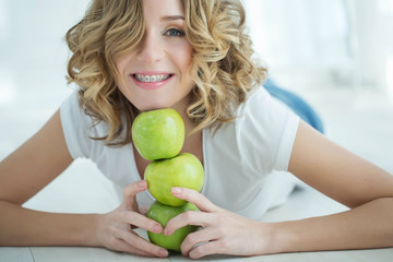 Woman in braces 