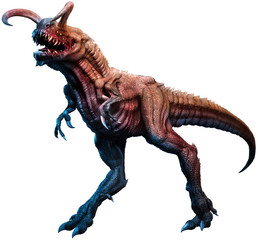 Fantasy dinosaur monster 3D illustration © warpaintcobra