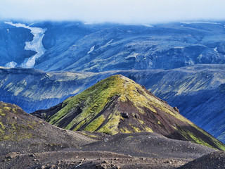 Mountain landscape on the Highland route, Iceland