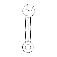 spanner flat icon monochrome dotted silhouette
