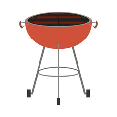 bbq grill front view colorful silhouette