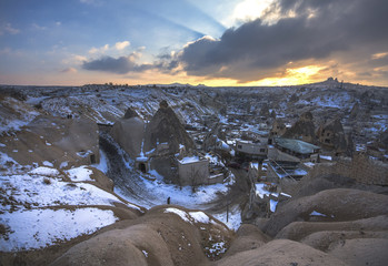 Sunset in Cappadocia Turkey - travel background