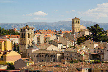 Roofs of Segovia town cityscape  from above