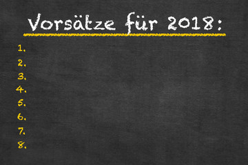 Vors&auml;tze f&uuml;r 2018