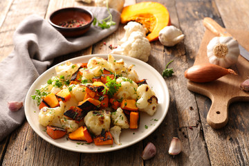 roasted cauliflower and potimarron