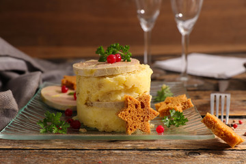 mashed potato with foie gras