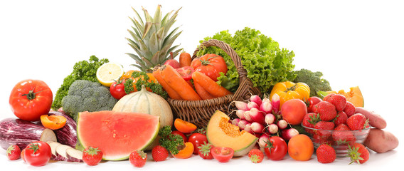 assorted raw fruit and vegetable