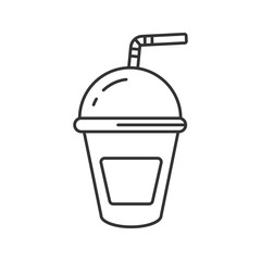 Refreshing soda drink linear icon