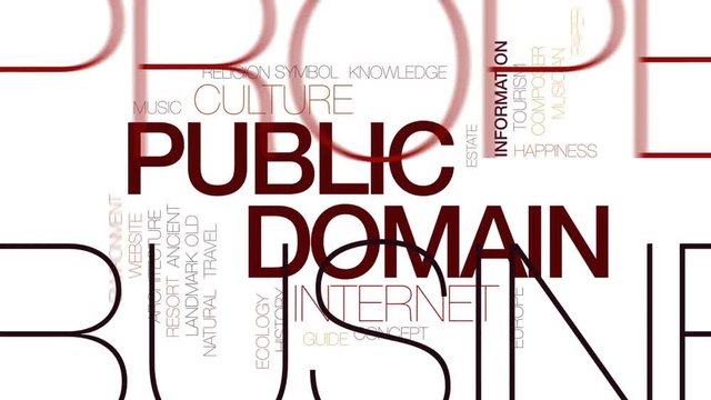 Public domain animated word cloud, text design animation. Kinetic typography.