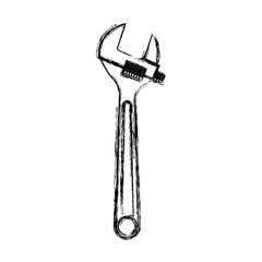 adjustable wrench flat icon monochrome blurred silhouette