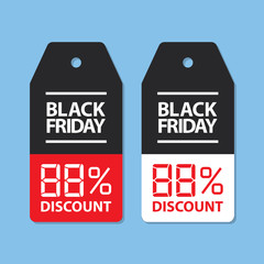 black friday editable price tag with red and white changable dig