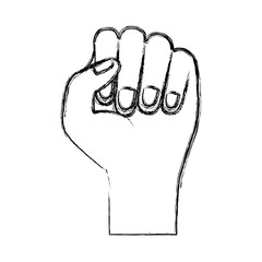 hand fist icon monochrome blurred silhouette