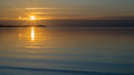 Sonnenuntergang Ostsee Salzhaff