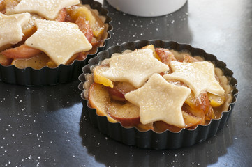 Homemade apple pie in kitchen