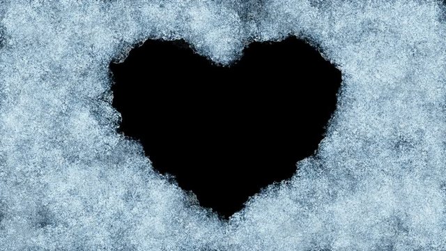 Beautiful Animation of Freezing Window forming Heart Shape. Alpha Mask. Freezing and Defrosting. Ultra HD 3840x2160.