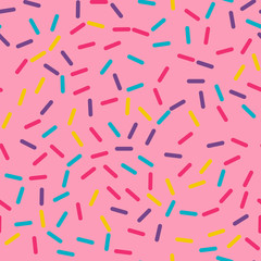 Festival seamless pattern with confetti or donut's glaze, sprinkles, vector illustration