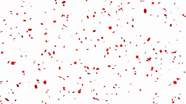 Red confetti with round shapes - seamless looping, alpha channels and 4K
