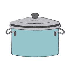 cooking pot with lid colorful blurred contour