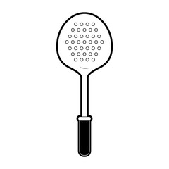 frying spoon utensil black silhouette