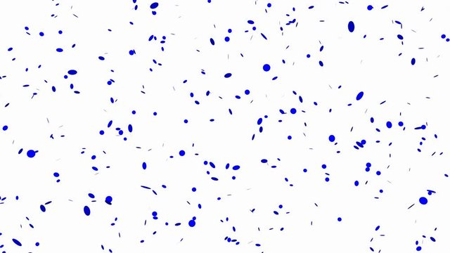 Blue party confetti with round shapes - seamless looping, alpha channels and 4K
