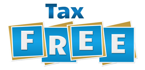 Tax Free Blue Blocks Text 