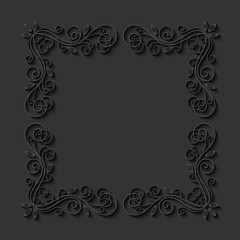 Abstract decorative 3d floral frame. Vector Illustration