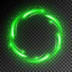 Abstract neon light effect on transparent background. Vector Illustration