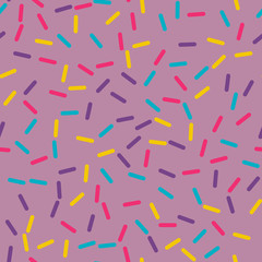 Festival seamless pattern with confetti or donut's glaze, sprinkles, vector illustration