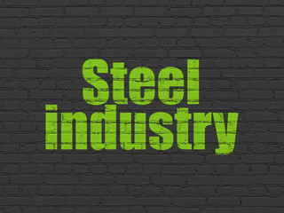 Manufacuring concept: Steel Industry on wall background